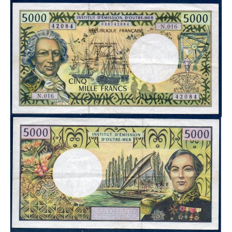 Polynésie Française P.3i, TTB Billet de 5000 Francs 2008-2010 Bougainville