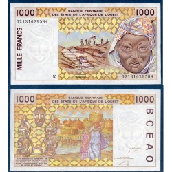 BCEAO P.711Kl Senegal, TTB, Billet de 1000 Francs CFA 2002 pilotis