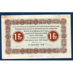 Nancy 1 franc TB 1.1.1918 Pirot 87.18 Billet de la chambre de Commerce