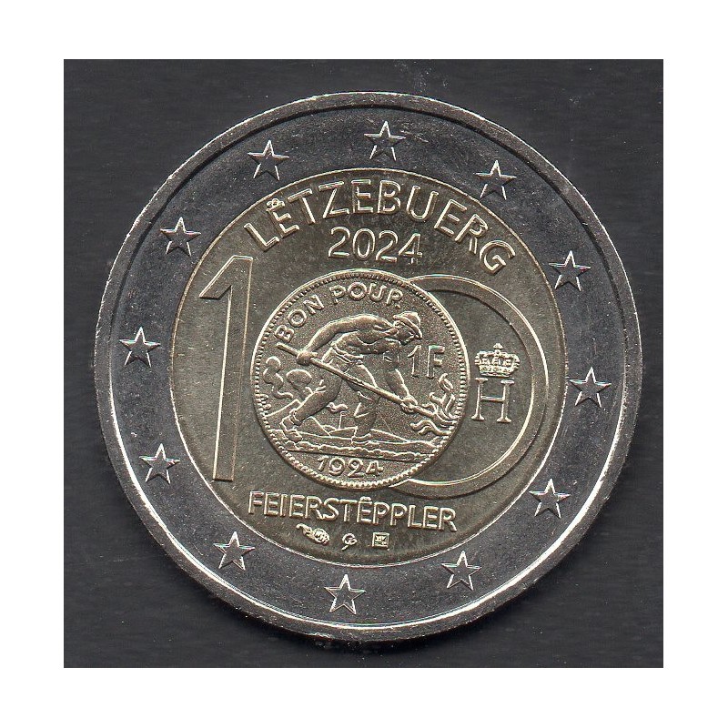 2 euro commémorative Luxembourg 2024 Introduction des pièces en Franc piece de monnaie €