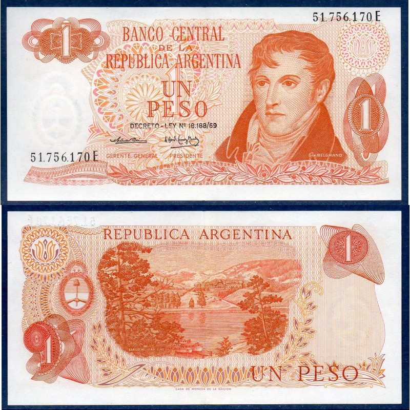 Argentine P.293, Spl Billet de 1 Peso 1974 Bariloche