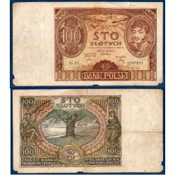 Pologne P.75a, B, Billet de 100 zlotych 1934 Arbre