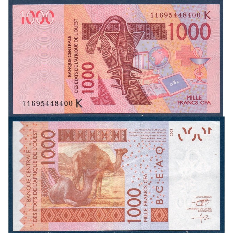 BCEAO P.715Kj Senegal, Sup, Billet de 1000 Francs CFA 2011 dromadaire