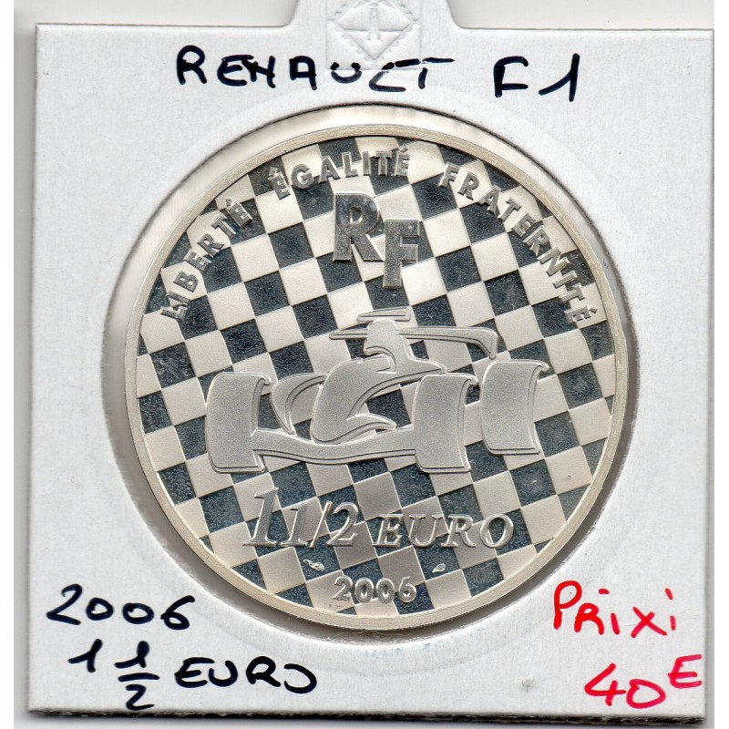 1 1/2 euro argent BE 2006 Renault F1 pièces de monnaies de Paris