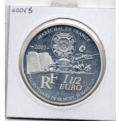 1 1/2 euro argent BE 2007 Vauban pièces de monnaies de Paris