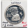 1 1/2 euro argent BE 2008 Spirou pièces de monnaies de Paris