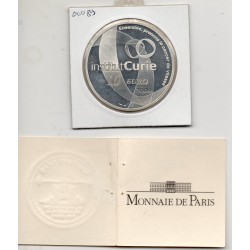 10 euros argent BE 2009 Institut Curie pièces de monnaies de Paris