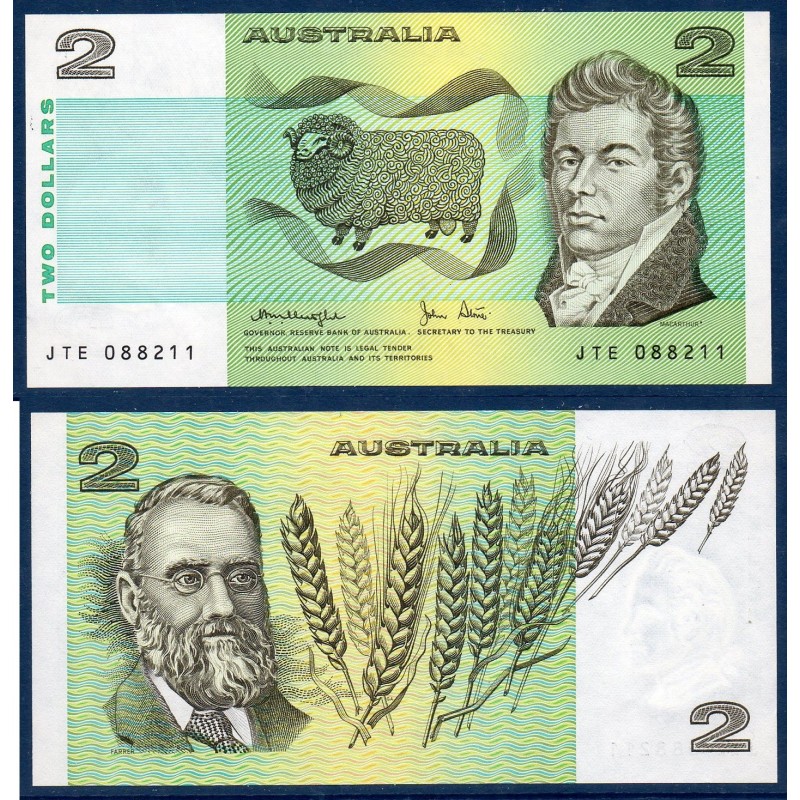 Australie P.43c, Neuf Billet de 2 Dollars 1979 McArthur