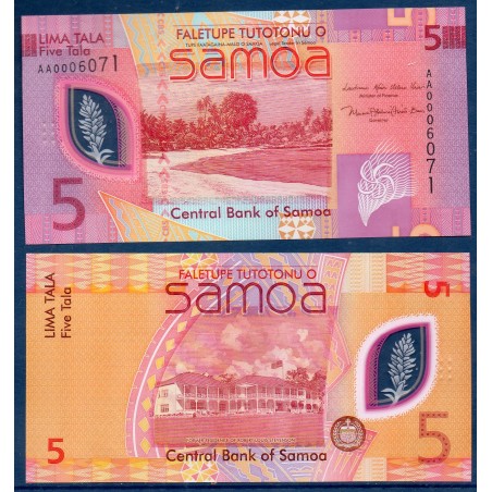 Samoa P.47a, neuf Billet de 5 Tala 2023 résidence Stevenson