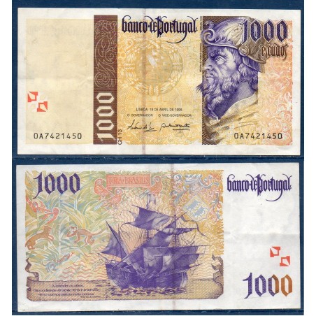 Portugal P.188a, TTB, Billet 1000 Escudos 31.10.1996 Álvares Cabral