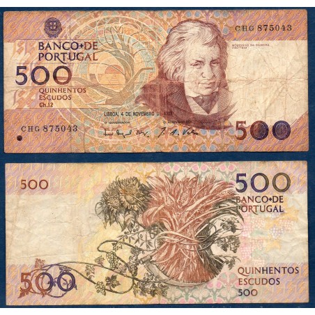 Portugal P.180f, B, Billet de 500 Escudos 4.11.1993 Da Silveira