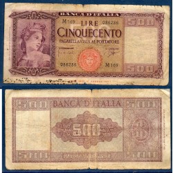 Italie P.80b, B Billet de 500 Lire 1961 Cérès