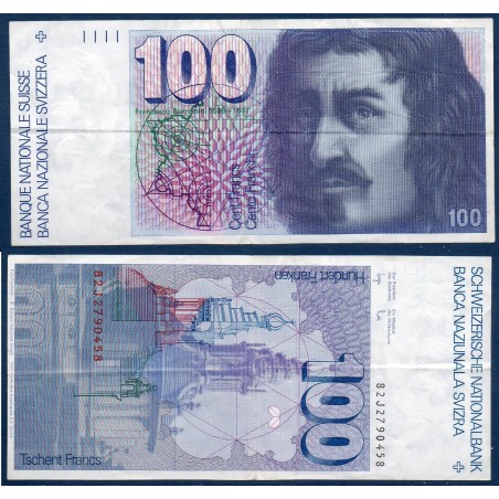 Suisse P.57e, TTB, Billet de 100 Francs 1982 Borromini