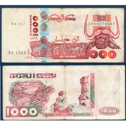 Algérie P.142b, TB, Billet de 1000 dinar 1998 gravures Tassili