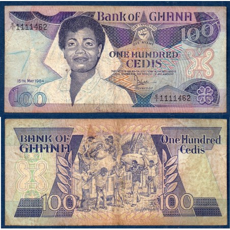 Ghana P.26a, B, Billet de 100 Cedis 1983-1986 Transport