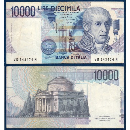 Italie P.112b, TB Billet de 10000 Lire 1984 Alessandro Volta