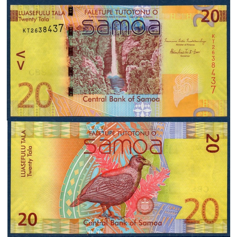 Samoa P.40b, Neuf Billet de 20 Tala 2010 Manumea