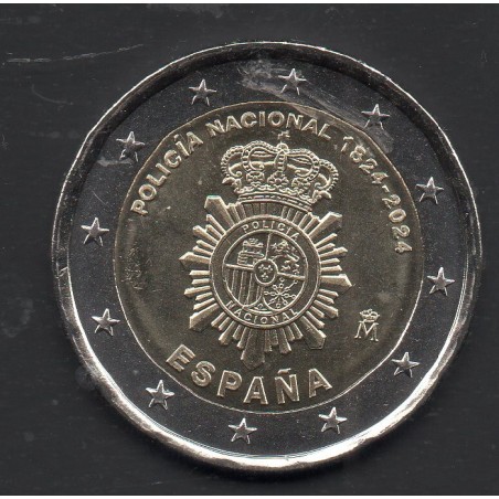 2 euro commémorative Espagne 2024 Police Nationale piece de monnaie €