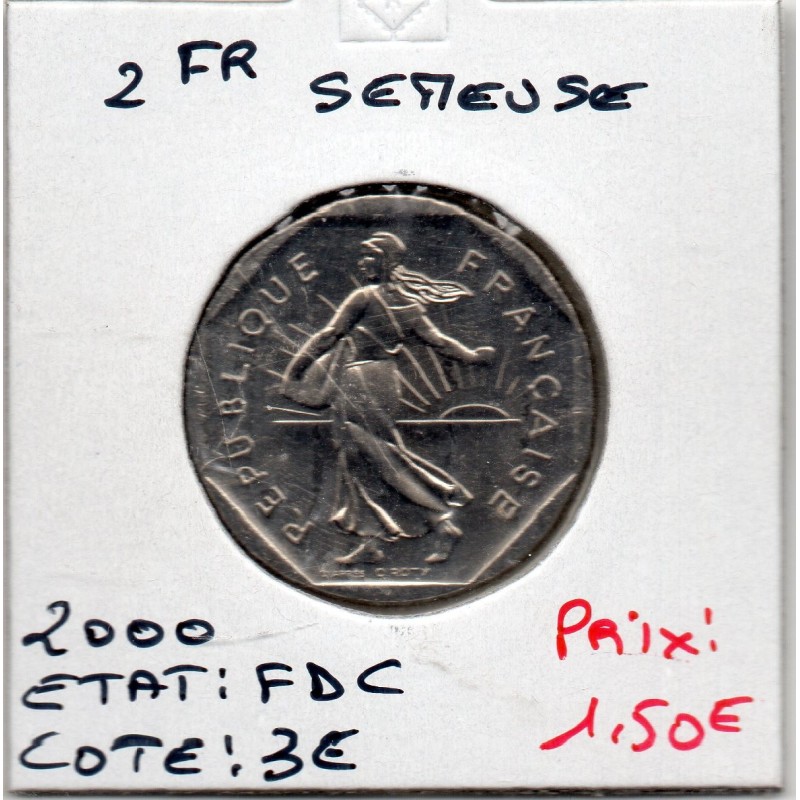 2 francs Semeuse Nickel 2000 FDC, France pièce de monnaie