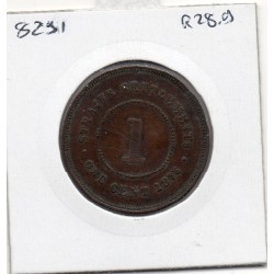 Etablissement des Détroits 1 cent 1875 TB, KM 9 pièce de monnaie