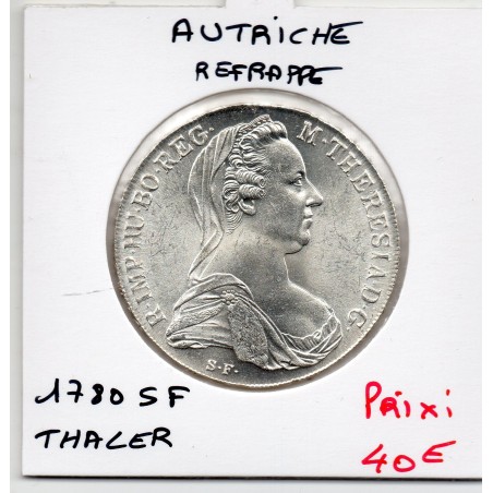 Autriche 1 Thaler refrappe 1780, FDC KM 22 pièce de monnaie