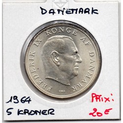 Danemark 5 kroner 1964 Spl, KM.854 Frederik IX