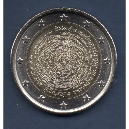 2 euro commémorative Portugal 2024 50 ans révolution des oeillets piece de monnaie €