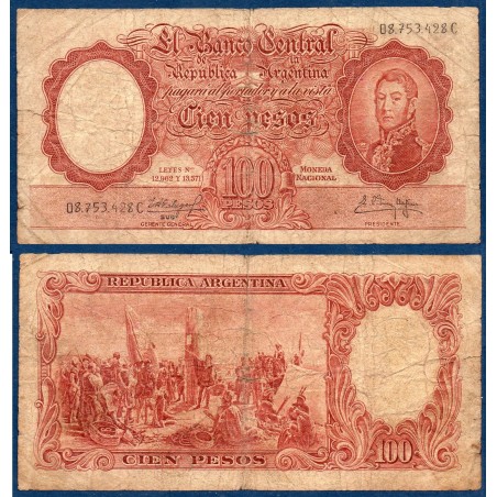 Argentine P.272, B Billet de 100 Pesos 1955 Fondation Buenos aires