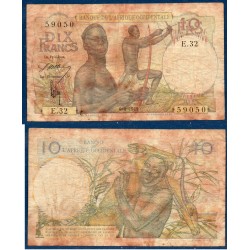 AOF Pick 37, B Billet de banque de 10 Francs 6.1.1946