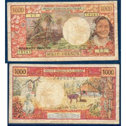 Tahiti Pick N°27d, B Billet de banque de 1000 Francs  1985