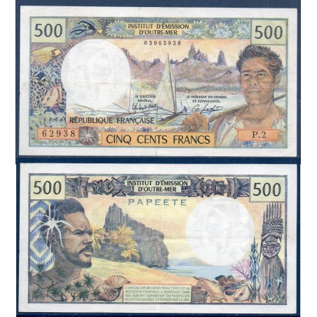 Tahiti P.25c, TTB Billet de 500 Francs 1983 Pecheur papeete