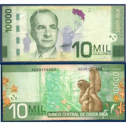 Costa Rica Pick N°277a, TB Billet de banque de 10000 colones 2009