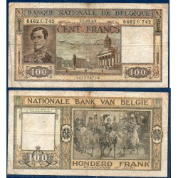 Belgique Pick N°126, B Billet de banque de 100 Francs Belge 1945-1950
