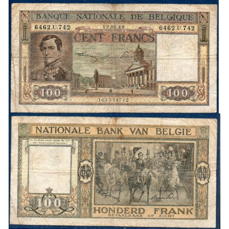 Belgique Pick N°126, B Billet de banque de 100 Francs Belge 1945-1950