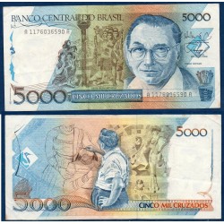 Bresil Pick N°214a, TTB Billet de banque de 5000 Cruzados 1988