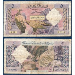 Algérie P.122b, TB-, Billet de 5 dinars 1964 Vautour