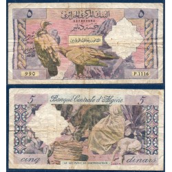 Algérie Pick N°122b, TB- Billet de banque de 5 dinars 1964