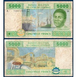Afrique Centrale Pick 409Ac pour le Gabon, Billet de banque de 5000 Francs CFA 2002