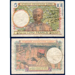 AEF Pick 6, TB Billet de banque de 5 Francs CFA 1941