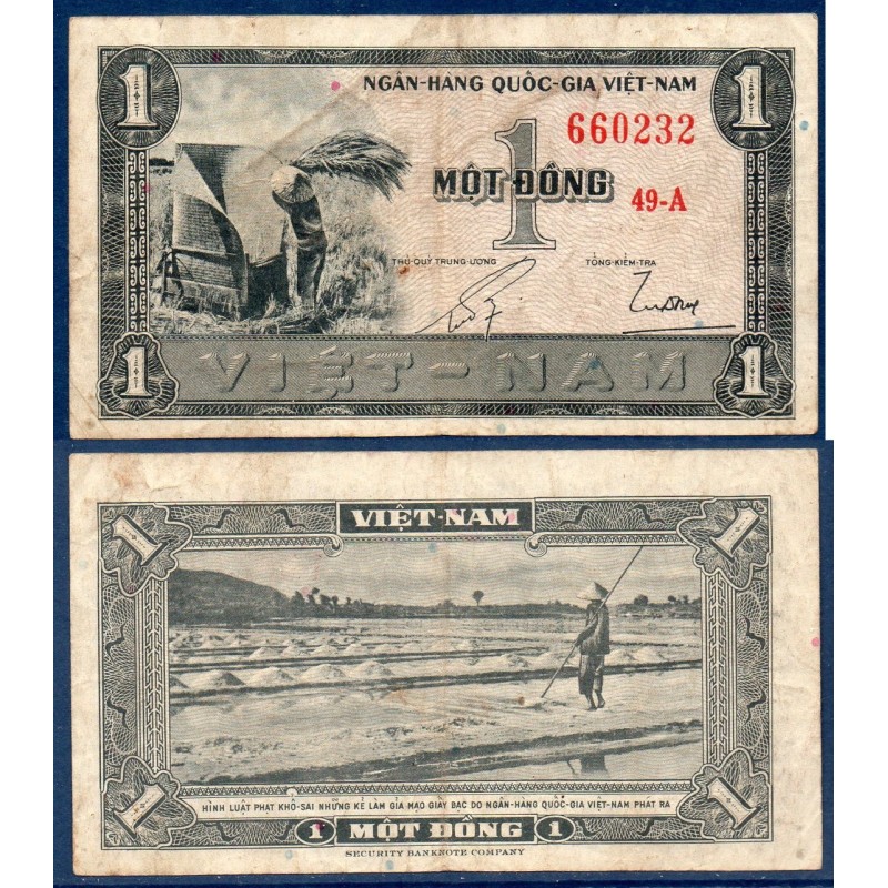 Viet-Nam Sud Pick N°11a, TB Billet de banque de 1 dong 1955