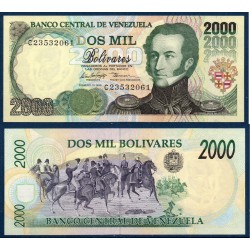 Venezuela Pick N°77b, Neuf Billet de banque de 2000 Bolivares 10.2.1998