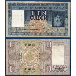 Pays Bas Pick N°49, Billet de Banque de 10 gulden 1937-1938