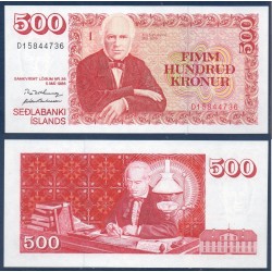 Islande Pick N°55a, neuf Billet de banque de 500 kronur 1986