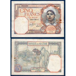 Algérie Pick N°77b, TB Billet de banque de 5 Francs 24.7.1941