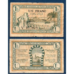 Tunisie P.55, B, Billet de 1 franc 15.7.1943 Régence de Tunis