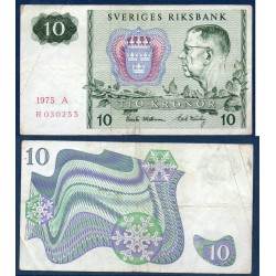 Suède Pick N°52c, TB Billet de banque de 10 Kronor 1971-1975