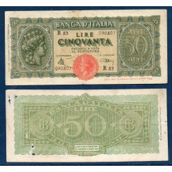 Italie P.74, TB Billet de 50 Lire 1944 Italia