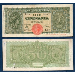 Italie Pick N°74, Billet de banque de 50 Lire 1944