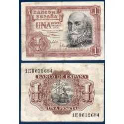 Espagne Pick N°144a, TB Billet de banque de 1 peseta 1953