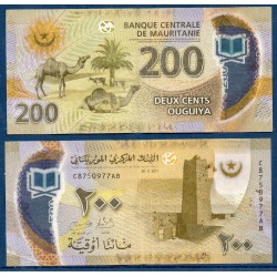 Mauritanie Pick N°24a, TB Billet de banque de 200 Ouguiya 2017